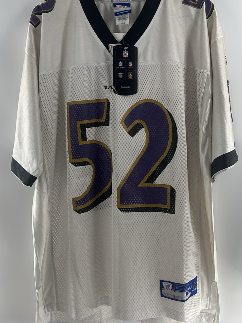 Reebok White Baltimore Ravens #52 Jersey Large With Tags - Picture 3 of 11